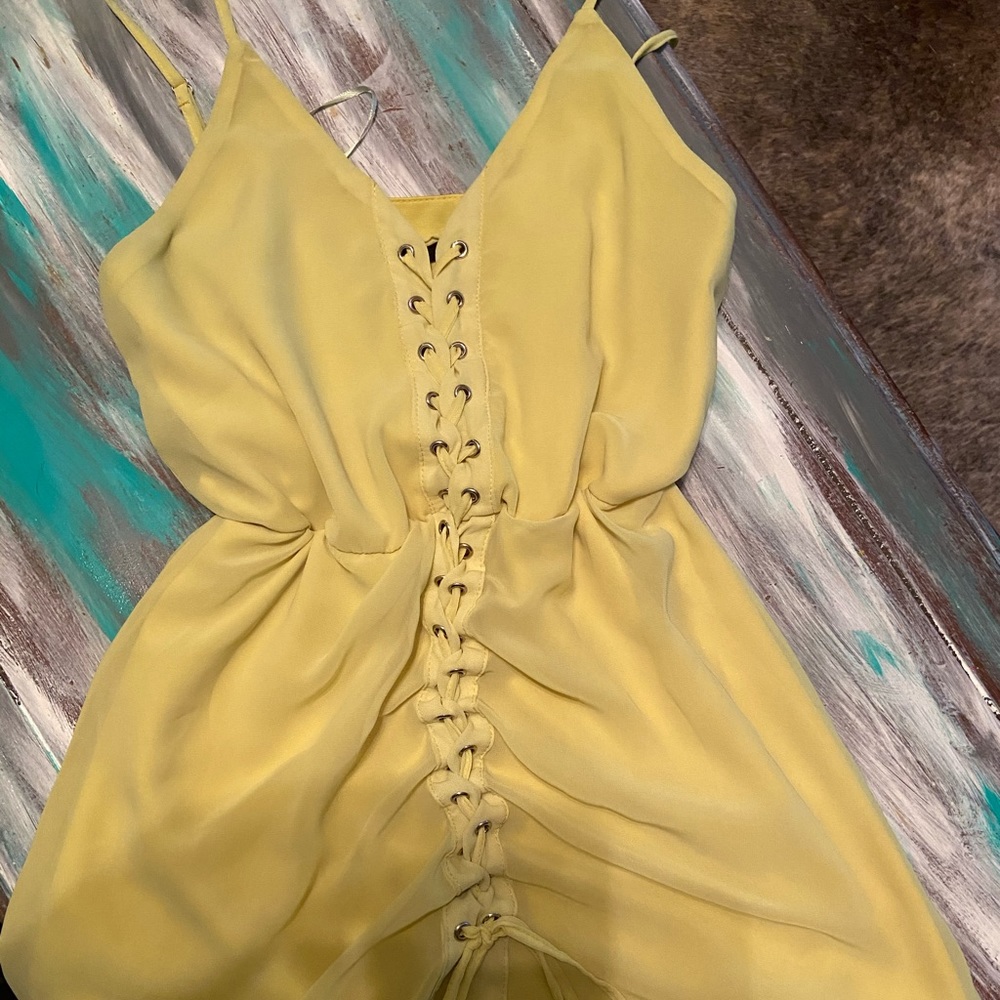 Yellow lace front dress